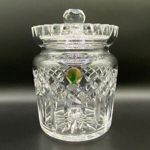 Waterford Lismore Biscuit Barrel Jar Cut Lead Crystal Ireland Vintage with Lid